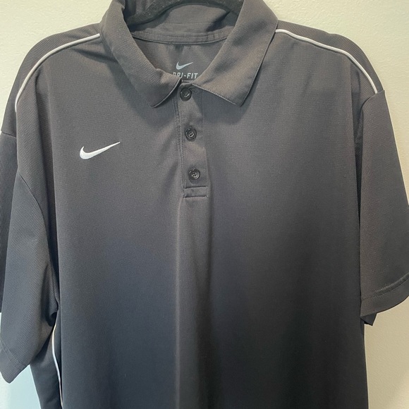 Nike Mens Dri-Fit Breathable Short Sleeve Polo size XXL Black White - Picture 2 of 6
